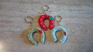 Tutorial Portachiavi Amigurumi Uncinetto Ferro di Cavallo Portafortuna  Crochet keychain [upl. by Ogilvie]