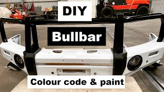 DIY  Bullbar painting  Ironman Deluxe Bullbar for Ford Ranger with techpack [upl. by Nalyorf]