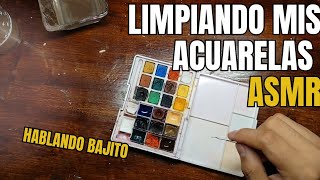 ASMR Limpiando mis acuarelas y susurros [upl. by Mun]