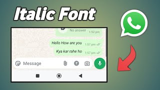 Whatsapp Italic Writing  Whatsapp Italic Font Trick  Whatsapp Italic Font [upl. by Anaed]