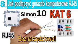 Jak podłączyć gniazdo komputerowe RJ45 kat6  Kontakt Simon  Bez narzędzi [upl. by Preuss]