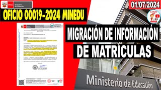 🔴MINISTERIO DE EDUCACION INFORMA SOBRE LA MIGRACIÓN DE MATRICULAS Y REGISTRO DE EVALUACIÓN [upl. by Einatirb]