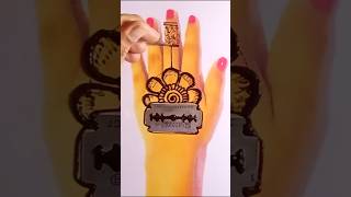 Easy mehndi design using blade mehndi youtubeshorts shortvideo viralvideo [upl. by Coster]