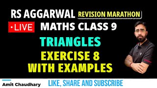 Triangles  Chapter 8 Important Questions  Exercise 8 with Examples  RS Aggarwal  Class 9  CBSE [upl. by Kamerman]