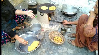 Makki ki roti prepared by my mother in desi style😍 VillageRural life of Punjab India [upl. by Anawyt842]