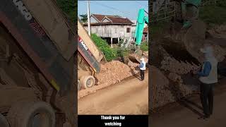 Unexpected Dump Truck 255T Stuck In Mud While Turn Back To Unloading Soil For Road Foundation [upl. by Kristoffer]