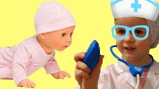 Miss Polly Had a Dolly  Sick Song  Health Care  Doctor Song детский канал [upl. by Selrhc]