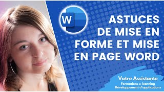 Astuces de mise en forme et mise en page Word [upl. by Ettenot]