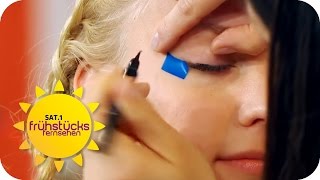 Locken MIT GLÄTTEISEN perfekter LIDSTRICH uvm  Beauty Tipps  SAT1 Frühstücksfernsehen [upl. by Eilac673]