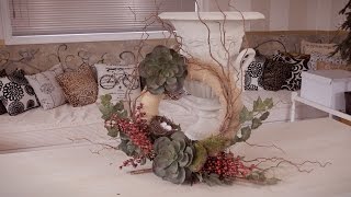 How to make a Succulent Berry and Willow Christmas Wreath [upl. by Shurlocke]