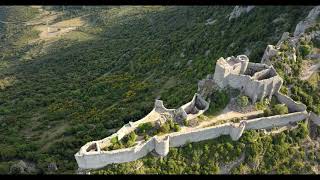 Château de Peyrepertuse by drone Cathar Castle [upl. by Harrad]