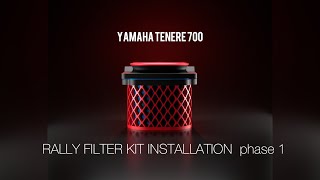 YAMAHA TÉNÉRÉ 700 installation of new Rally Filter Kit  phase 1  wo top prefilter [upl. by Ecnaled]