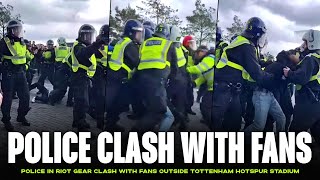 Police clash with fans outside Tottenham Hotspur Stadium after Arsenals victory [upl. by Lohcin979]