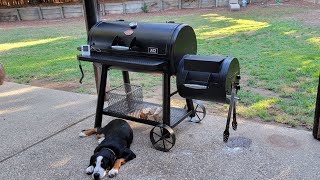 How to Season a New Offset Smoker  CharGriller Grand Champ XD [upl. by Nylirehc]