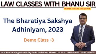 The Bharatiya Sakshya Adhiniyam 2023  demo class3 [upl. by Idnor]