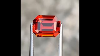 Beautiful 395 CT Excellent Emerald Cut Natural Full of Fire Spessartite Garnet from Tanzania [upl. by Ayhtin94]