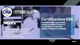 Certificazione ESG  Sostenibilità economica ambientale sociale e governance aziendale [upl. by Shurlock687]