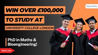 Mathematics Phd Studentship at UCL scholarship funding phd studyatuk ucl studyabroaduk [upl. by Claudell347]