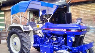 FARMTRAC 45 Tractor restoration by Bharat spry painter Ratlam mp [upl. by Lynelle]