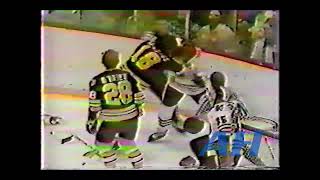 NHL Jan 31 1979 Dave LoganCHI v John WensinkBOS x2 Clips Chicago Blackhawks Boston Bruins [upl. by Arnold]