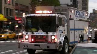 NYPD Police Emergency Service Unit Truck One Responding LIghts and Sirens [upl. by Alacim]