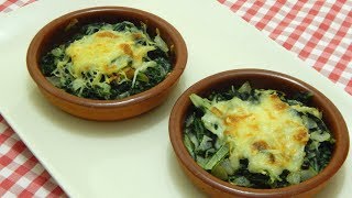 Receta fácil y rápida de acelgas salteadas y gratinadas [upl. by Ardnikat631]