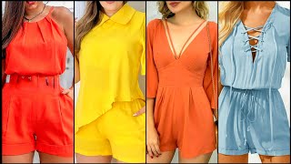 Cotton Short Jumpsuit for Women  2024 Dressy Jumpsuits for Women  2024 Short Jumpsuit Style [upl. by Sanson]