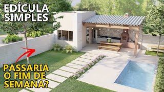 190  Edícula simples  COM UM QUARTO  Bela área de lazer [upl. by Akirdnwahs]