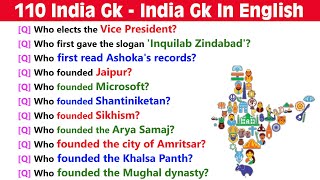 110 General Knowledge Questions for All Competitive Exams  India Gk  India Quiz In English [upl. by Virnelli]