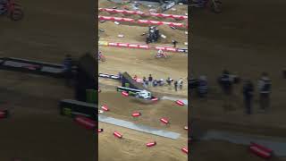 Insane battle between Shimoda and Vialle at Paris Supercross 2024😱 motocross dirtbike foryou [upl. by Server]