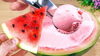 Wassermelonen Eis gemacht Nur 3 Zutaten Einfaches Rezept SEHR LECKER [upl. by Yearwood]