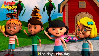 Hello Nice Day Greeting Song With Lyrics  Childrens Songs  Sing amp Dance With Little Action Kids [upl. by Millicent]