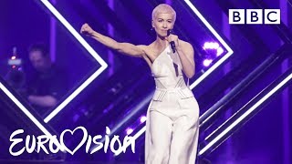 SuRie carries on after stage invasion  quotStormquot Live  United Kingdom  Eurovision Song Contest 2018 [upl. by Phil]