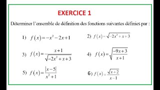 Domaine de définition dune fonction cours et exemple [upl. by Zetrom]