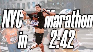 NYC MARATHON WITH GOPRO Running a PB of 242 [upl. by Sibie]