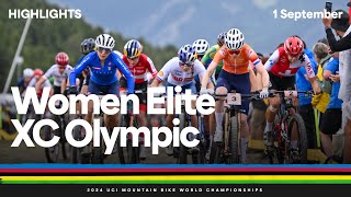 Women Elite Crosscountry Olympic Highlights  2024 UCI Mountain Bike World Championships [upl. by Eymaj]