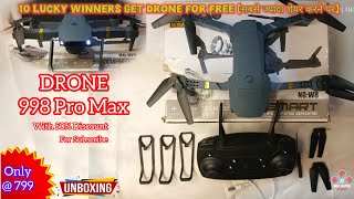 Drone 998 Pro Max Unboxing and Detail Review Best Drone unboxing tech gadgets daily gadget [upl. by Sew]