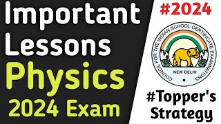 Important Lessons In Physics 2024 Exam  ICSE Class 10 Physics 2024 Exam  ICSE 2024 [upl. by Simpson]