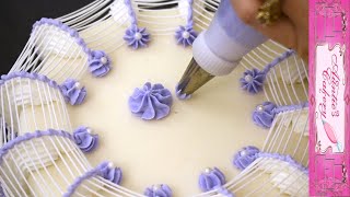 Lavender Cake Dilly Dilly  Stunning Cake Decorating  Lambeth Method ish [upl. by Einohtna744]