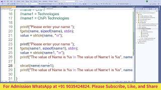 C Programming  Complete Tutorial  Concatenate two string using strcat function in C Language [upl. by Ecidnacal369]