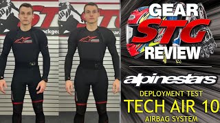 Alpinestars Tech Air 10 Airbag System Deployment  Sportbike Track Gear [upl. by Nnaylrebmik]