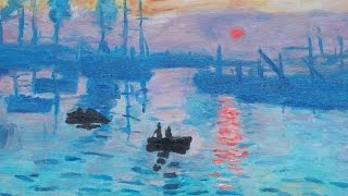 Paint Impression Sunrise Step by Step in the Style of Monet in Oils [upl. by Berri180]