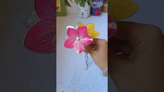 Plastic wrap വെച്ച് flowers ഉണ്ടാക്കാം  VcanCraft [upl. by Reneta]