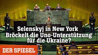 Wolodymyr Selenskyj vor der UNOVollversammlung Ringen um UkraineUnterstützung  DER SPIEGEL [upl. by Mayyahk136]