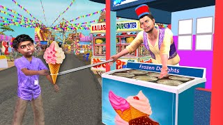 Turkish Ice Cream Wala Tricks Police Challange Street Food Hindi Kahaniya Hindi Stories Funny Comedy [upl. by Hsilgne]