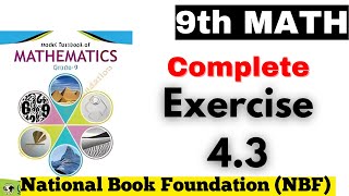 Complete Ex 43 Class 9th Math  Chapter 4 Class 9 Math FBISE Board [upl. by Weil28]