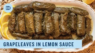 Dolmadakia Avgolemono Greek Style Stuffed Grape Leaves with a Lemony Sauce [upl. by Akima]