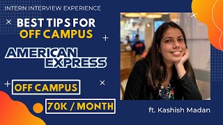 How to crack American Express OffCampus  American Express Interview Experience  Resume Tips [upl. by Tymon291]