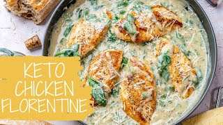 Keto Chicken Florentine – Creamy Chicken in White Sauce – Blondelish [upl. by Lama]