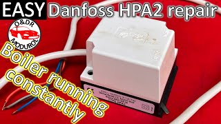 Boiler constantly continuously running Directional motorised valve Danfoss HPA2 microswitch repair [upl. by Reynold]